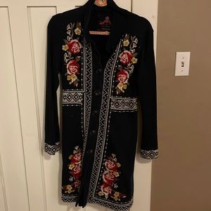 Johnny Was embroidered military jacket
